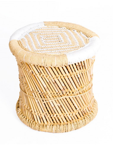 RMU0002B - Tabouret en Cuir Naturel