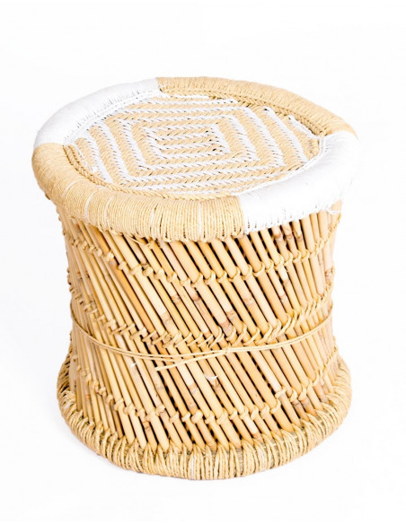 RMU0002B - Tabouret en Cuir Naturel