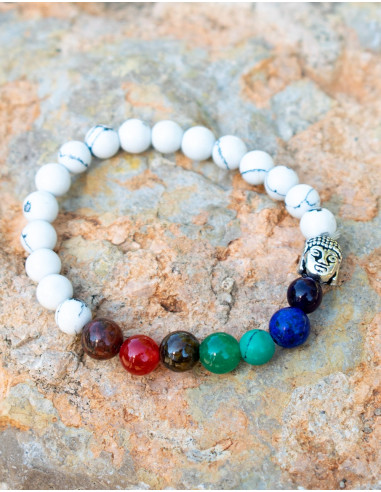 SPU0020H - Bracelet Pierres Howlite