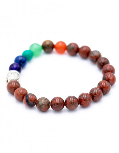 SPU0020J - Bracelet Pierres Jaspe Rouge