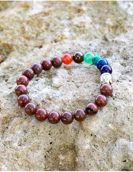 SPU0020J - Bracelet Pierres Jaspe Rouge