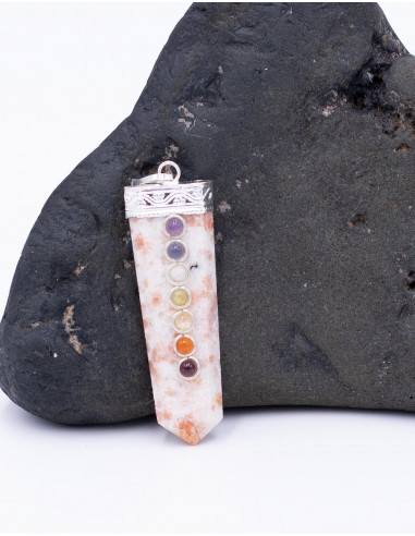 SDJ0003S - Obelisk Pendant with 7 Chakras