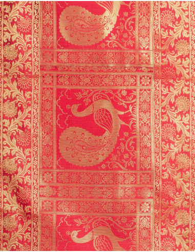 RMT50014B - Chemin de table Paon Rouge