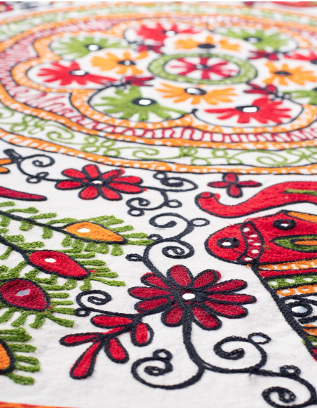 RTZ0302 – Rechteckiger bestickter Wandteppich mit Tieren