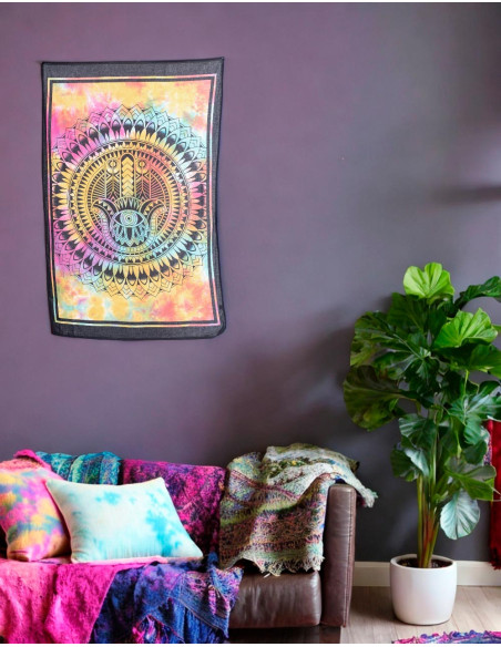 TTZ0020 - Tapisserie main Hamsa multicolore