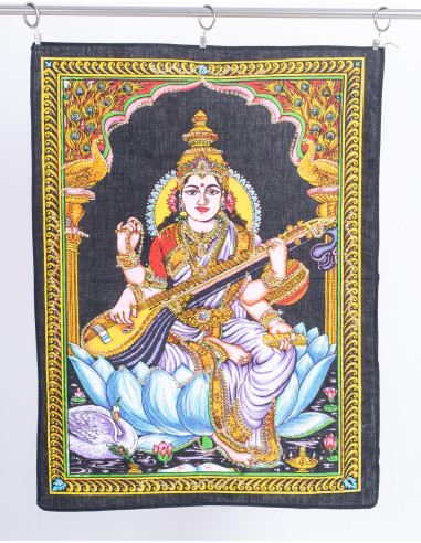 TTD1117L - Kleiner Saraswati-Wandteppich: 100 %...