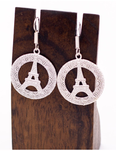 SPE0079 – Runde Ohrringe mit Eiffelturm-Motiv in Gold... 2
