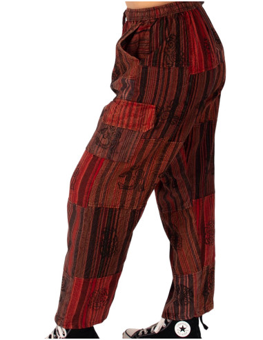 HPA0007 - Pantalon hippie unisexe à patchwork...