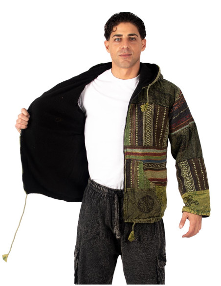 MSU0003H - Veste patchwork unisexe avec doublure polaire – Kimago