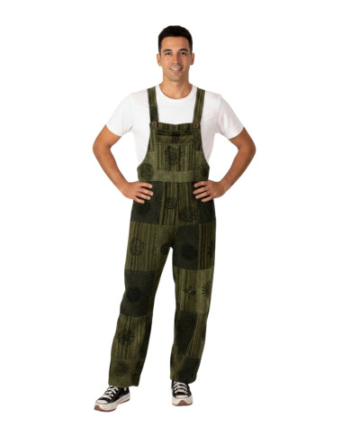 MMN1002H – Kimago Patchwork-Unisex-Jumpsuit in Rot, Grün... 2
