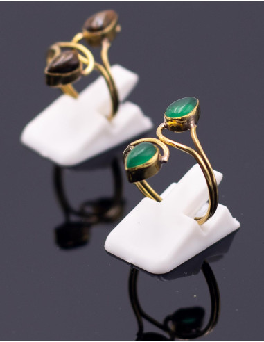 SAN0124 - Bague ajustable Kimago avec pierres...