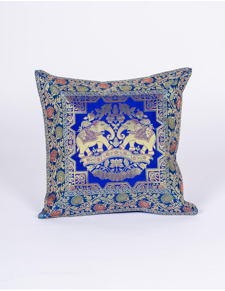 RCJ00345 - Housse de coussin Kimago bleu vif éléphant