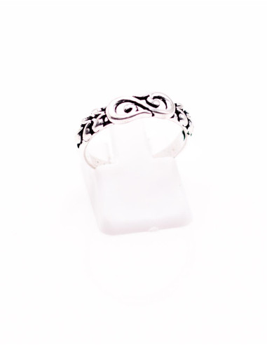SAN0135C - Handmade silver ring with spiral...