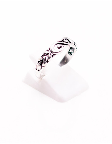 SAN0135C - Handmade silver ring with spiral...