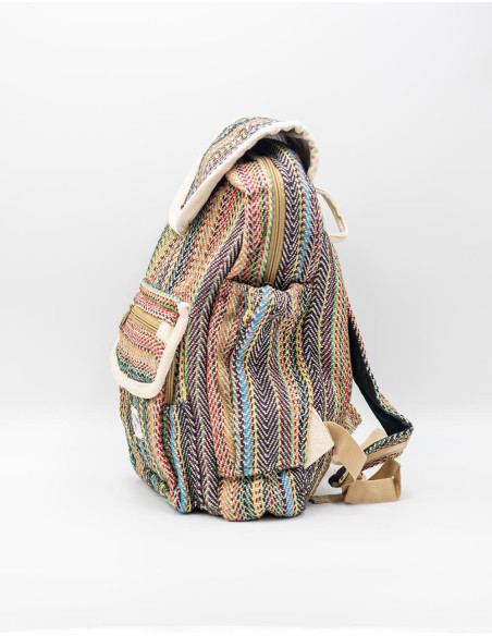 BMH0032C - Sac à dos Kimago Unique en chanvre : confort et design ethnique chic pour votre boutique