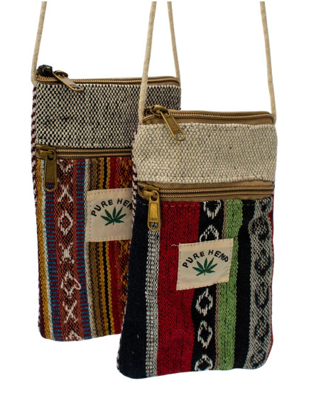 BBA0027 – Handgefertigte Hanf-Handytasche aus Indien Kimago