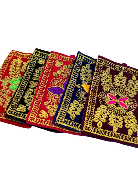 BBA0030B - Sac bandoulière ethnique indien Kimago brodé d'or