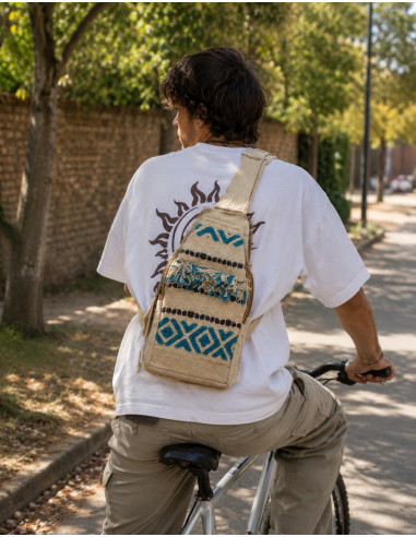 BMH0028 - Zaino triangolo unisex in cotone boho...
