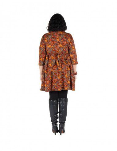 robe-courte-grande-taille-paisley-gris-orange-dos